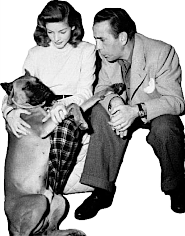 Bogie and Bacall with their Boxer Harvey